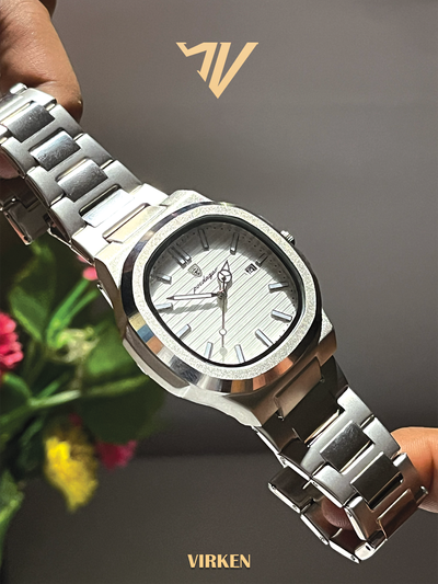 Poedagar Stylish Watch (Silver Edition)