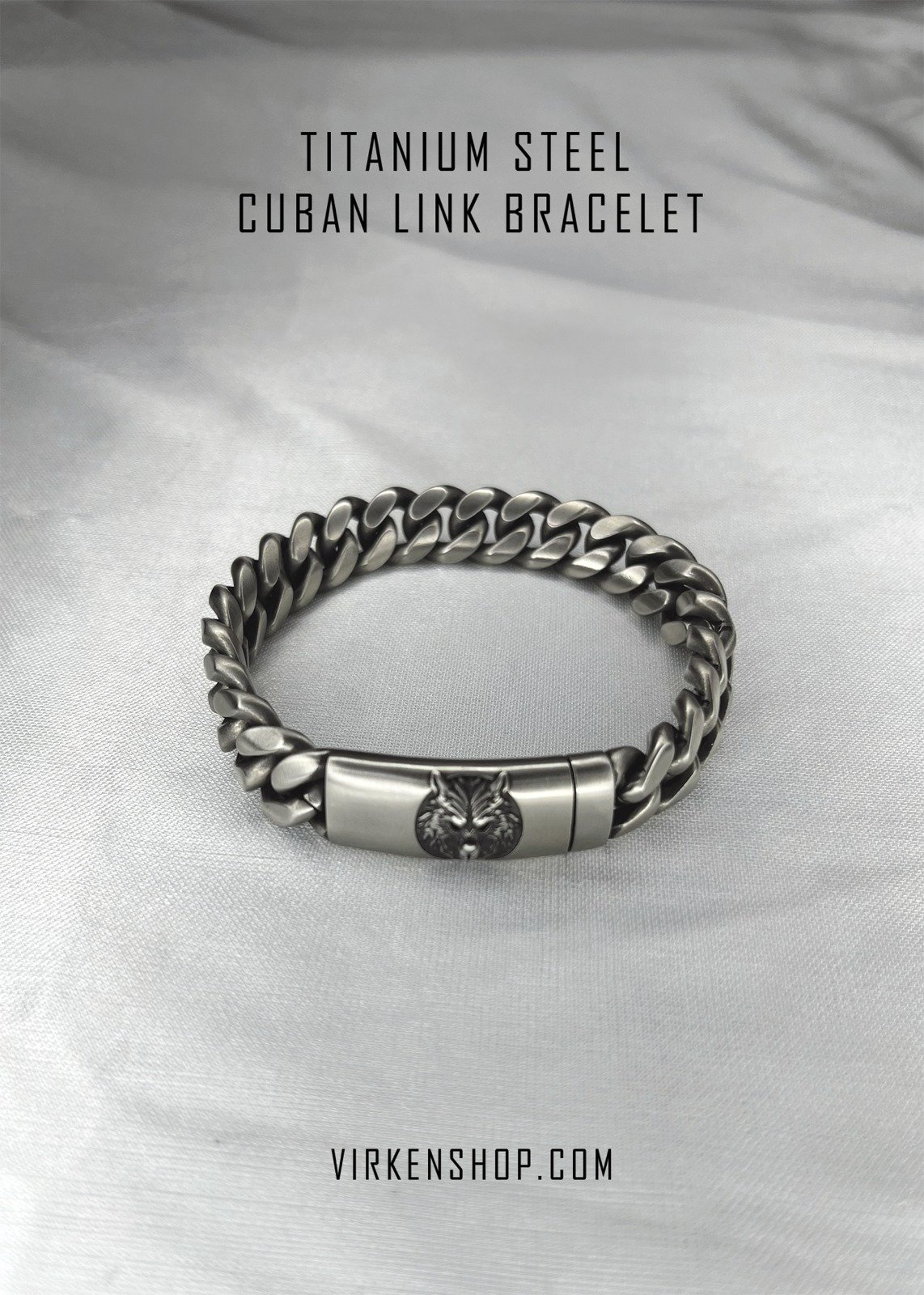 Alpha Wolf Titanium Cuban Link Bracelet